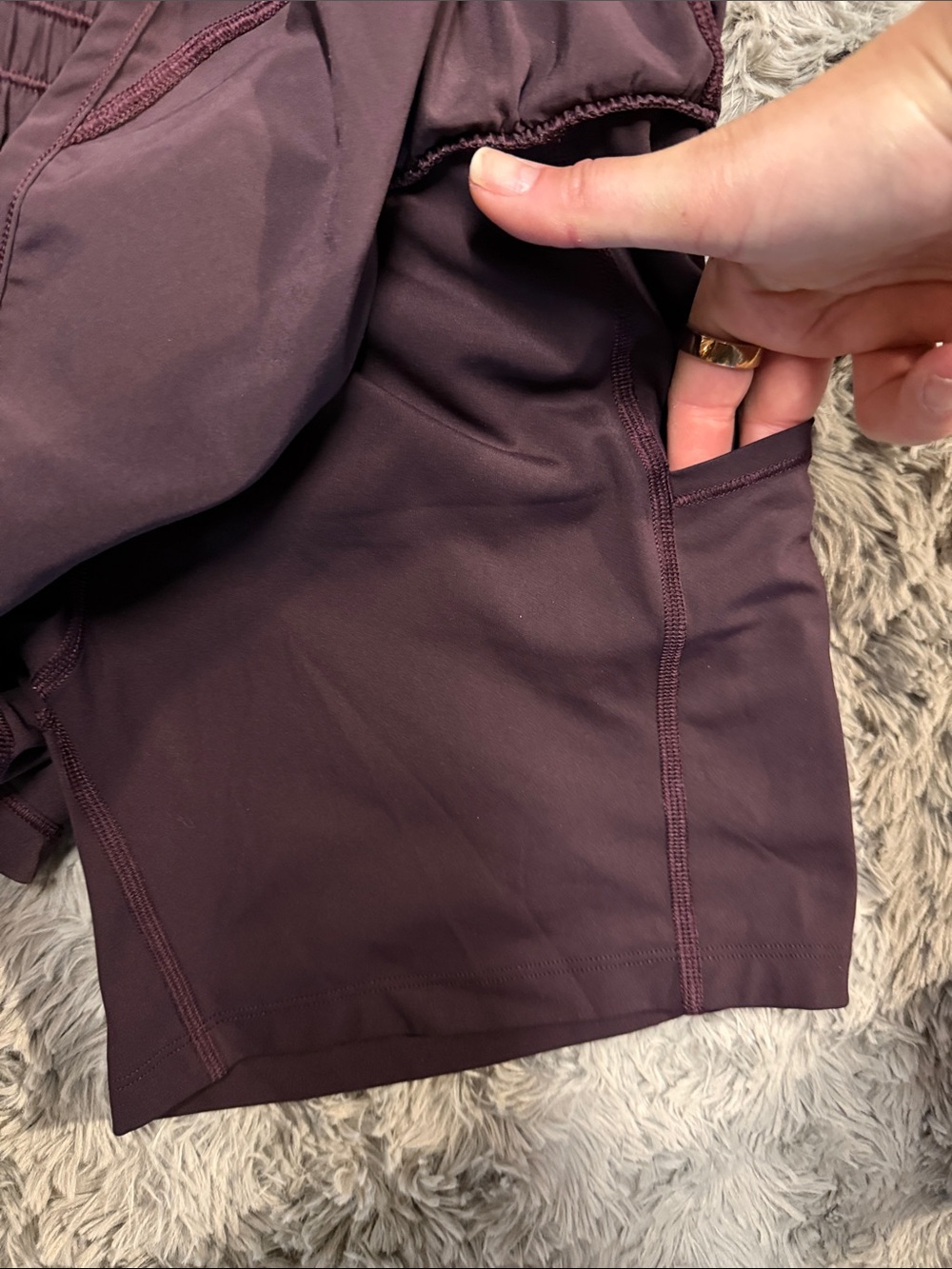 Lululemon Women’s Brown Athletic Layered Shorts size 12 - Picture 4 of 6